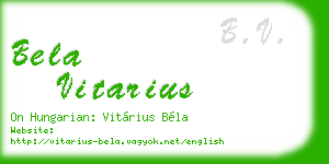 bela vitarius business card